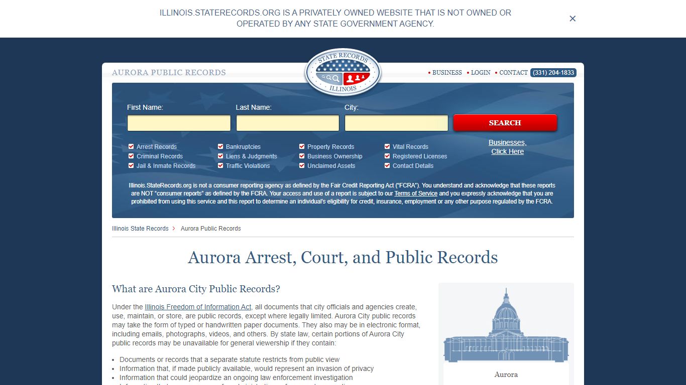 Aurora Arrest and Public Records | Illinois.StateRecords.org